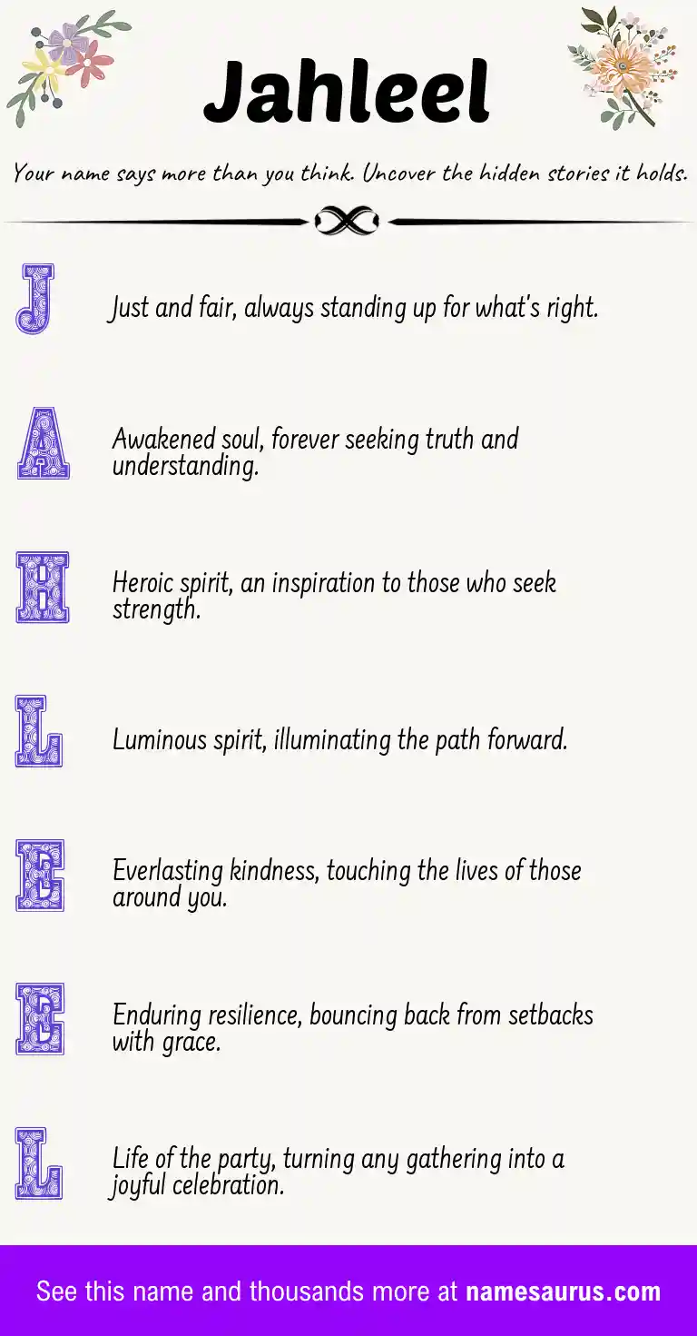 Acrostic poem about Jahleel.