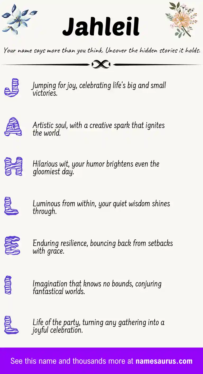 Acrostic poem about Jahleil.