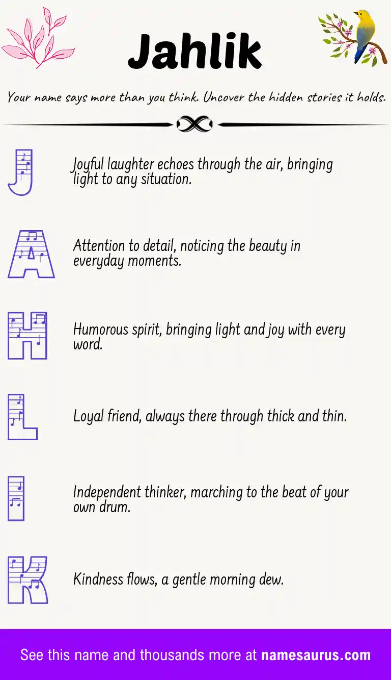 Acrostic poem about Jahlik.