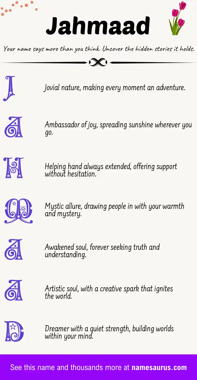 Acrostic poem about Jahmaad.