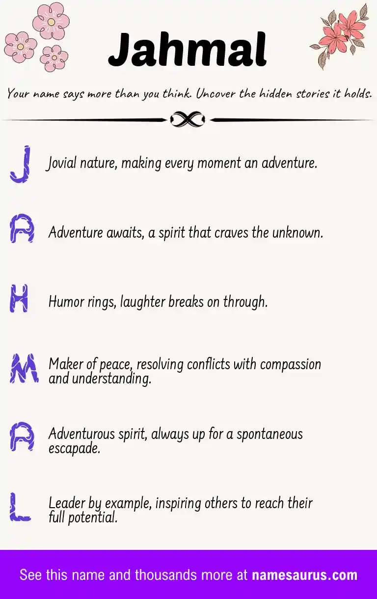 Acrostic poem about Jahmal.