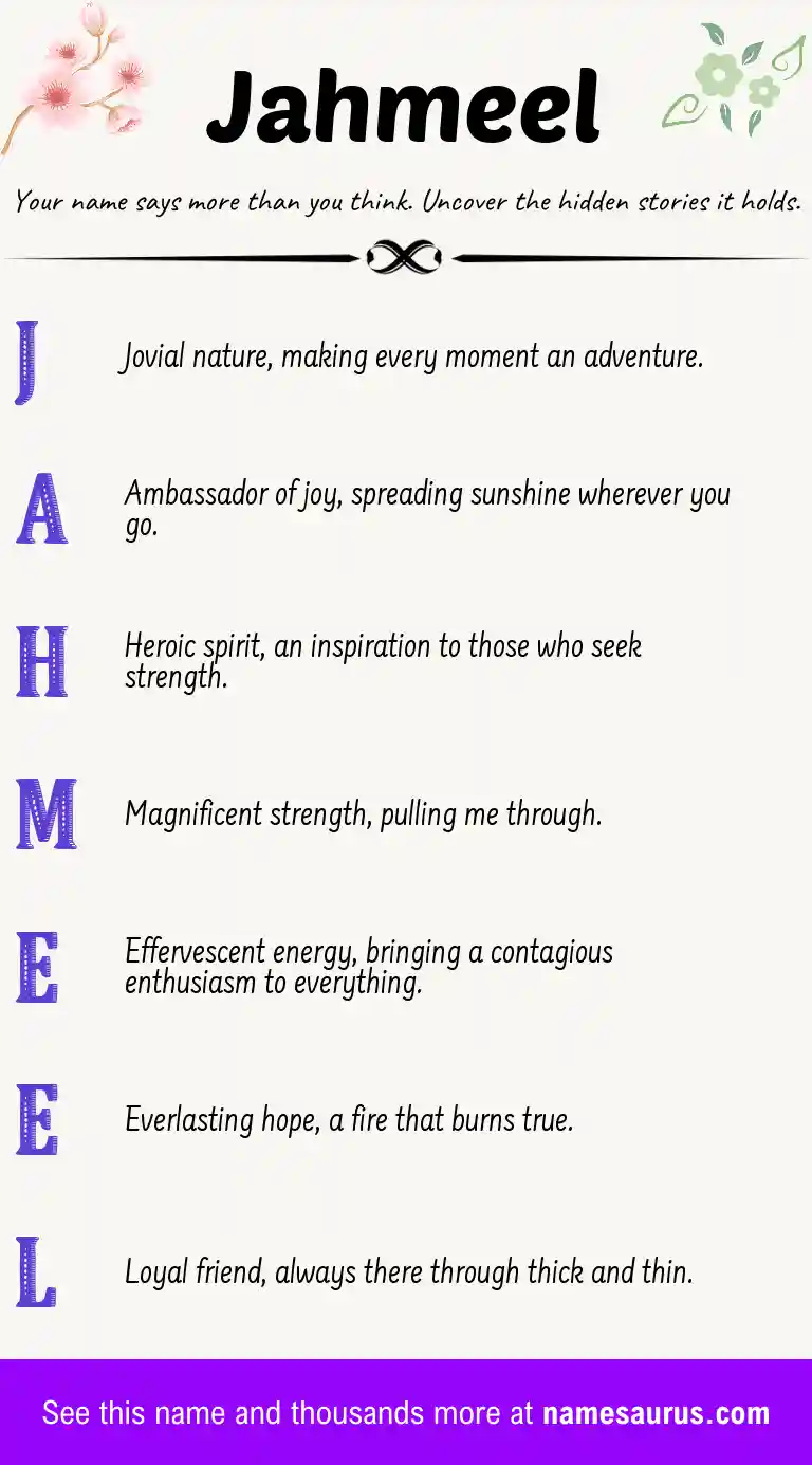 Acrostic poem about Jahmeel.