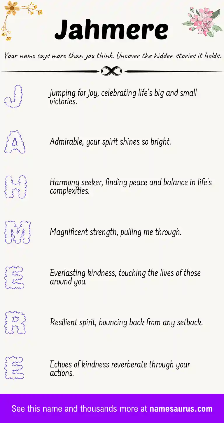 Acrostic poem about Jahmere.