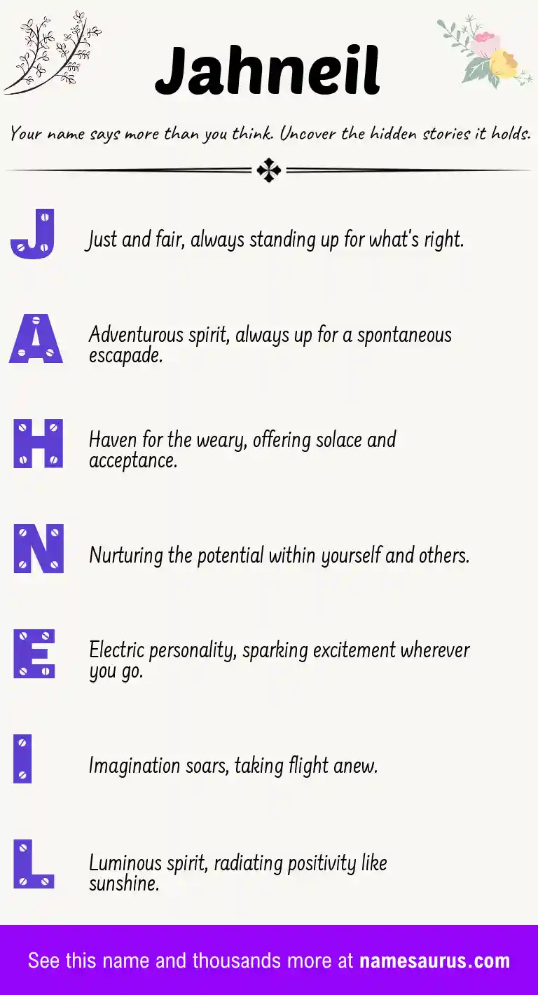 Acrostic poem about Jahneil.