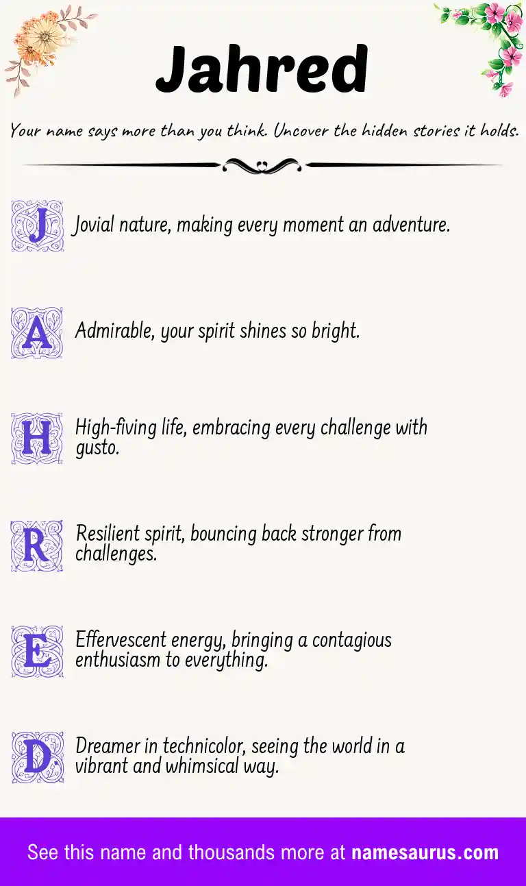 Acrostic poem about Jahred.