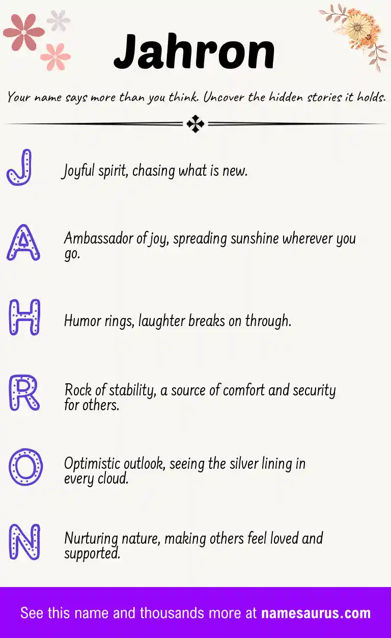 Acrostic poem about Jahron.