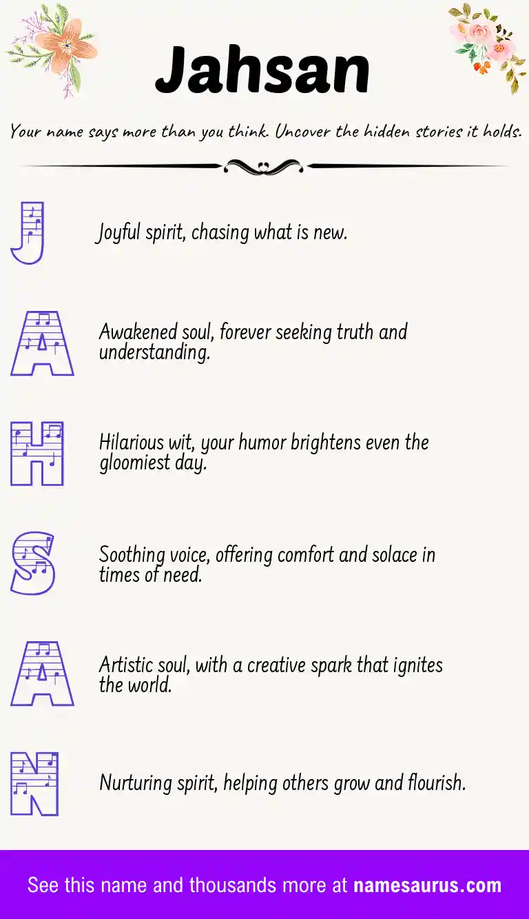 Acrostic poem about Jahsan.