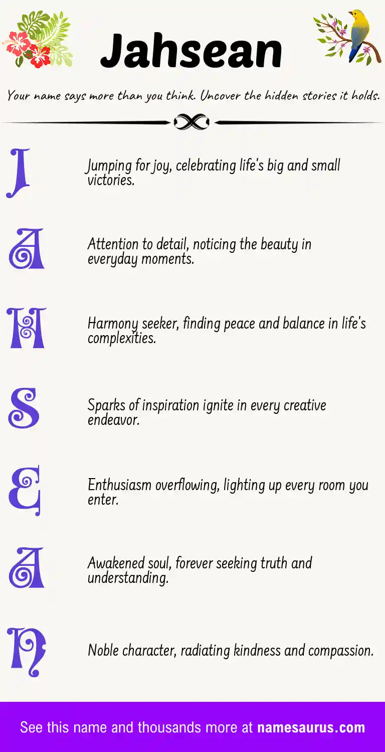 Acrostic poem about Jahsean.