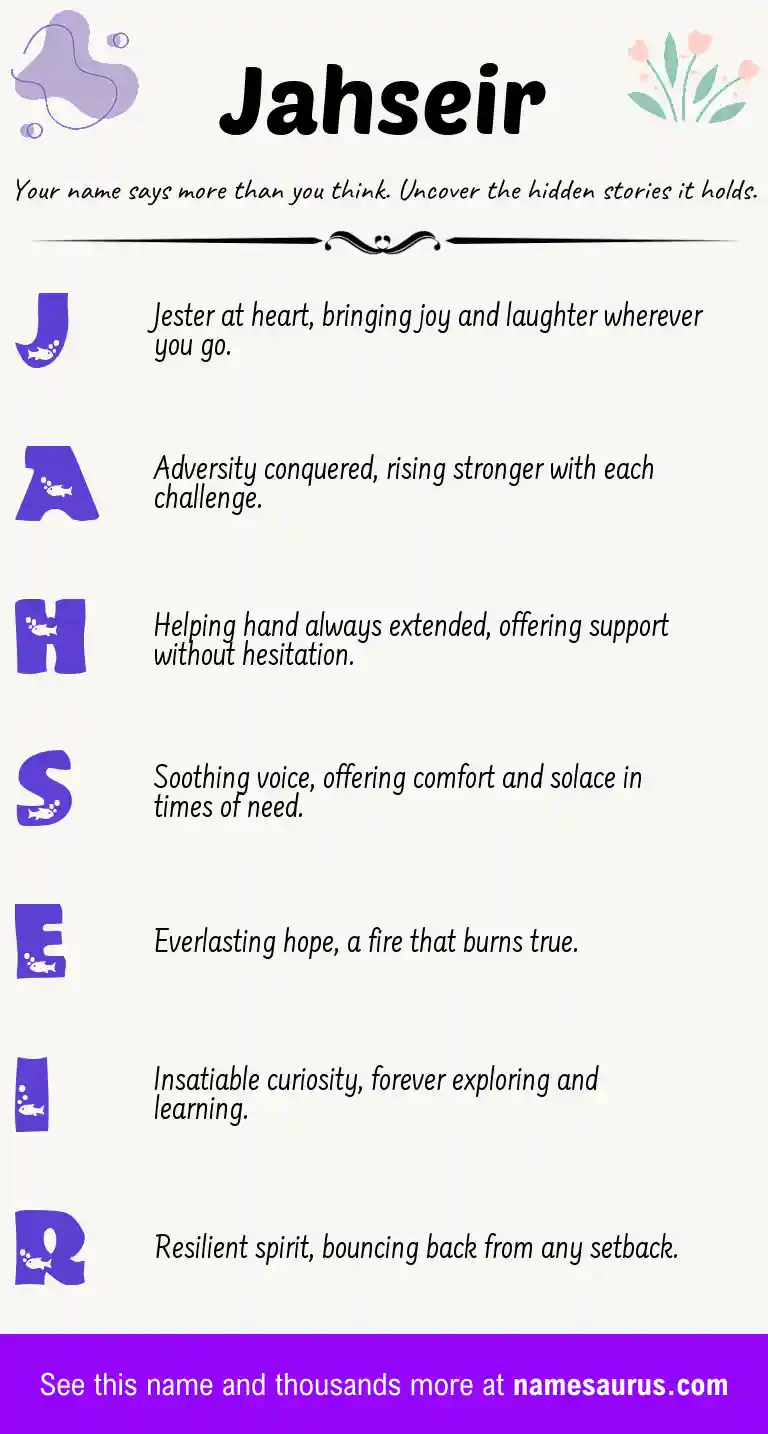 Acrostic poem about Jahseir.