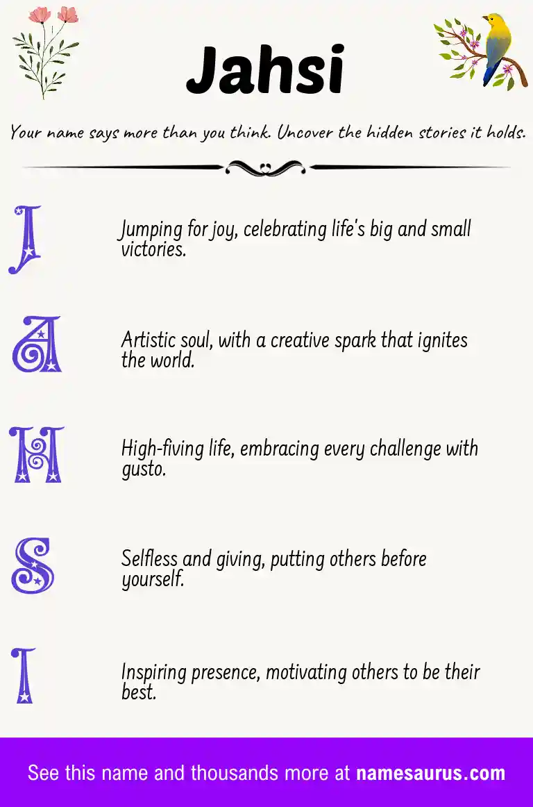Acrostic poem about Jahsi.