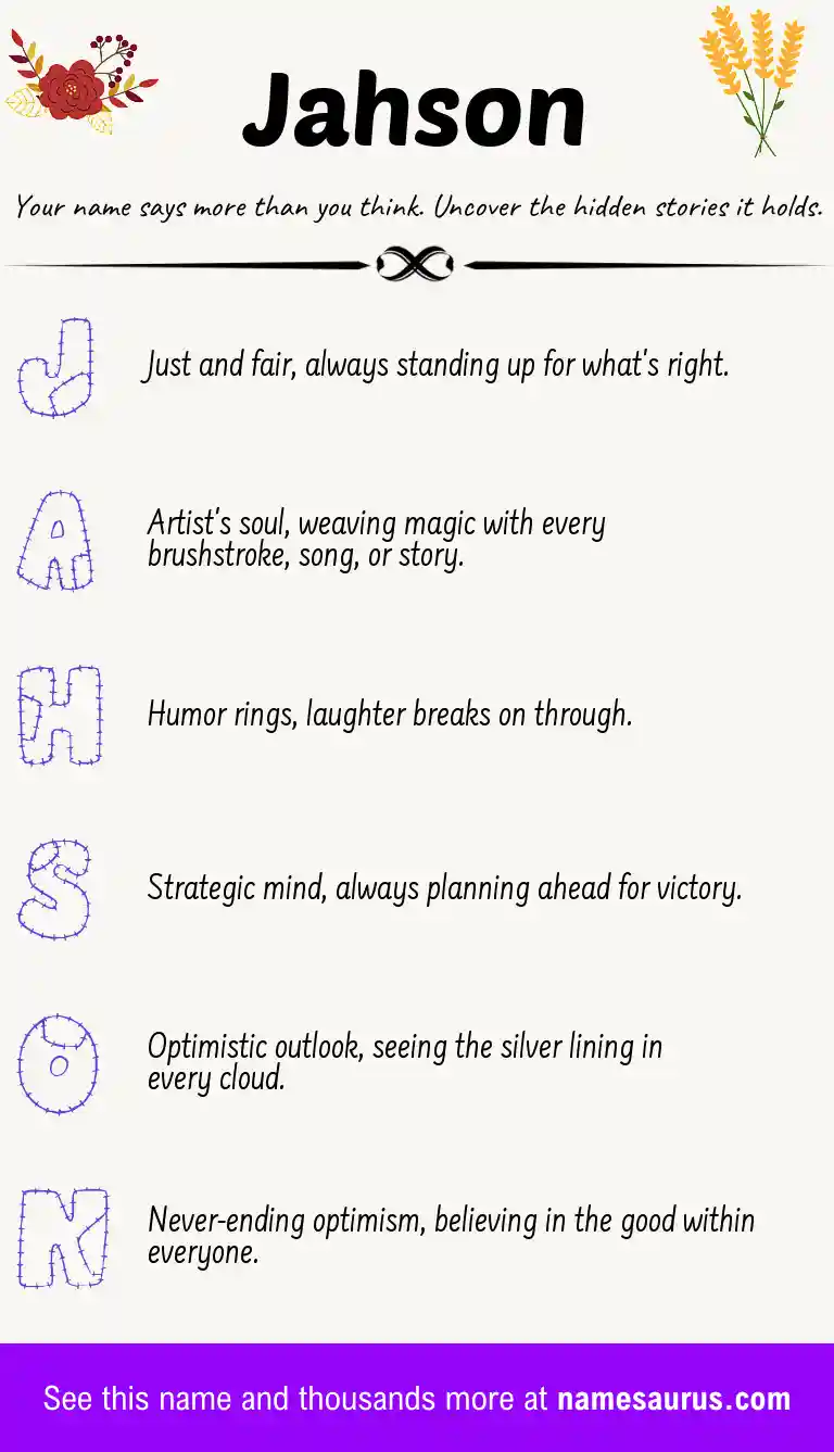 Acrostic poem about Jahson.