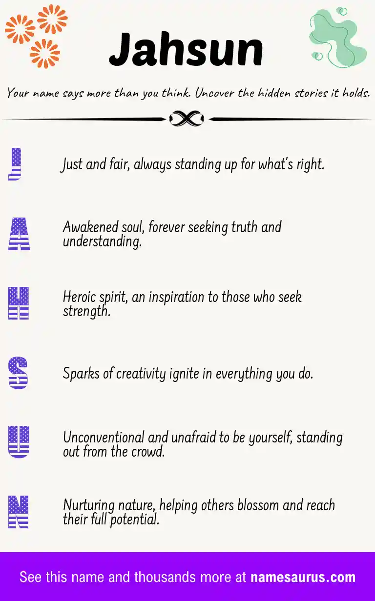 Acrostic poem about Jahsun.