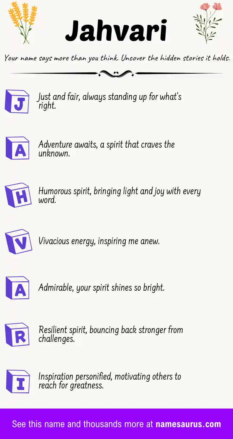 Acrostic poem about Jahvari.