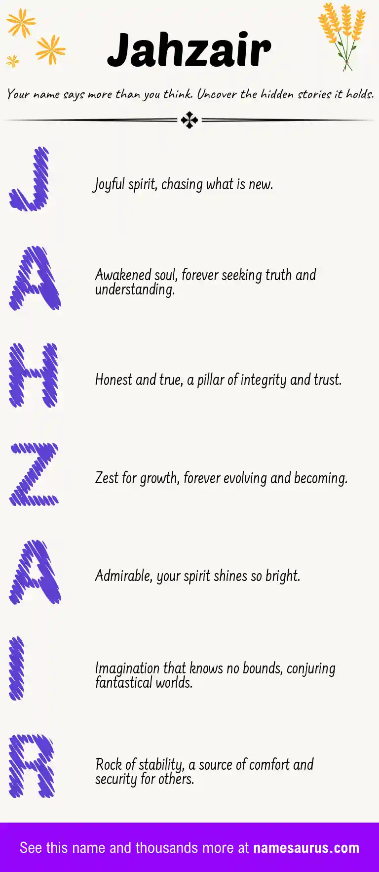 Acrostic poem about Jahzair.