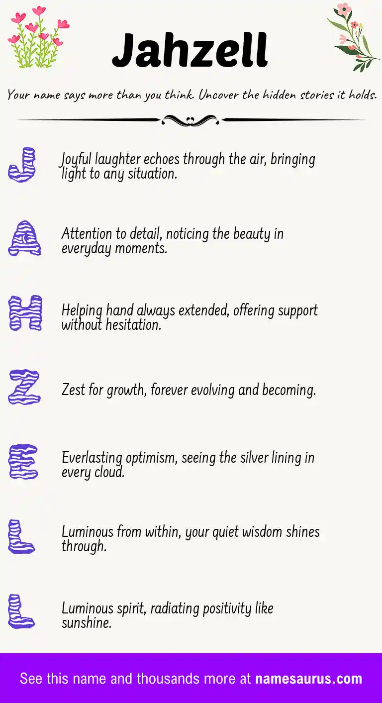 Acrostic poem about Jahzell.