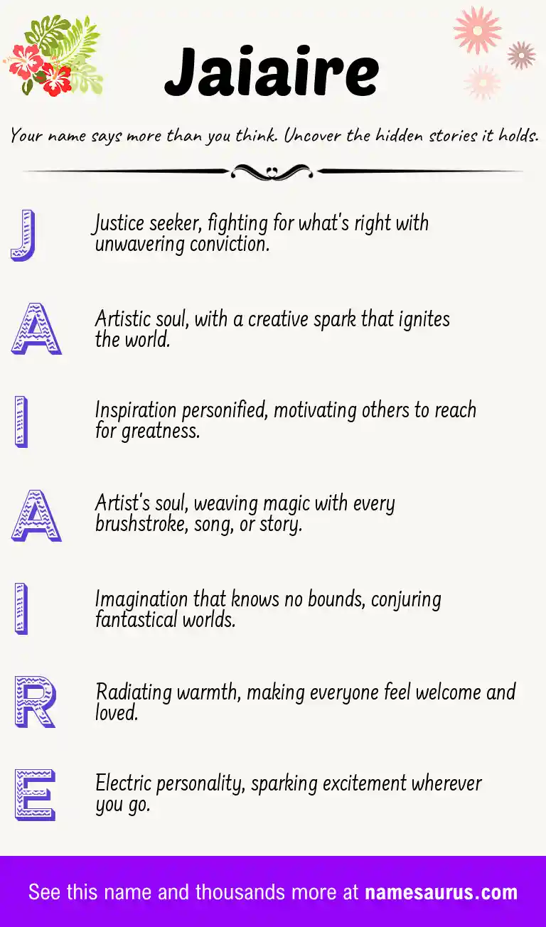 Acrostic poem about Jaiaire.