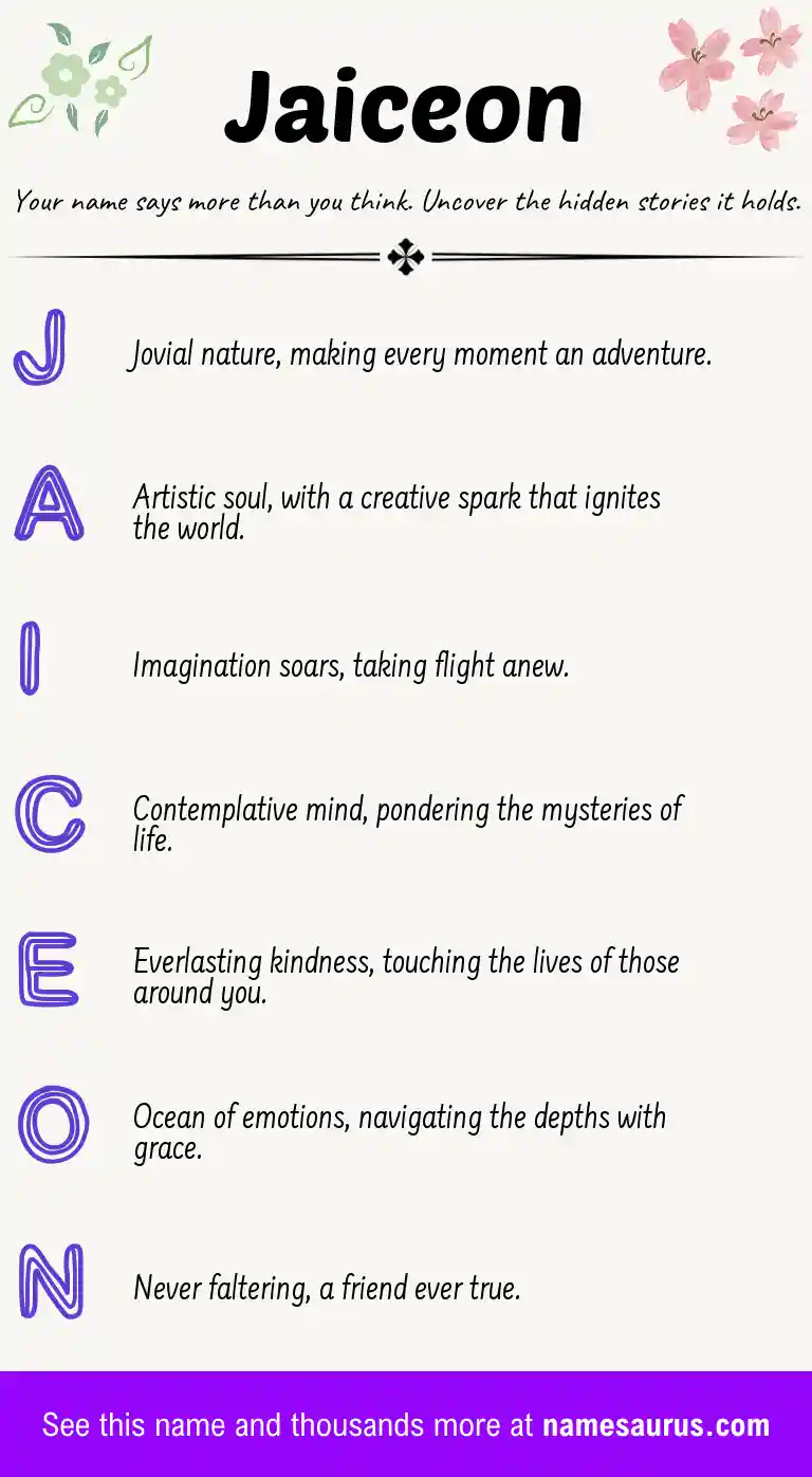 Acrostic poem about Jaiceon.