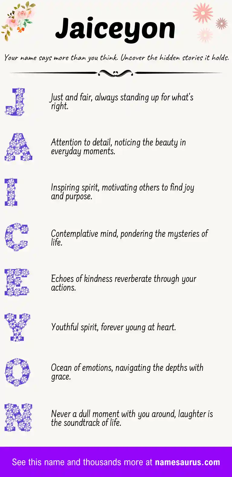 Acrostic poem about Jaiceyon.