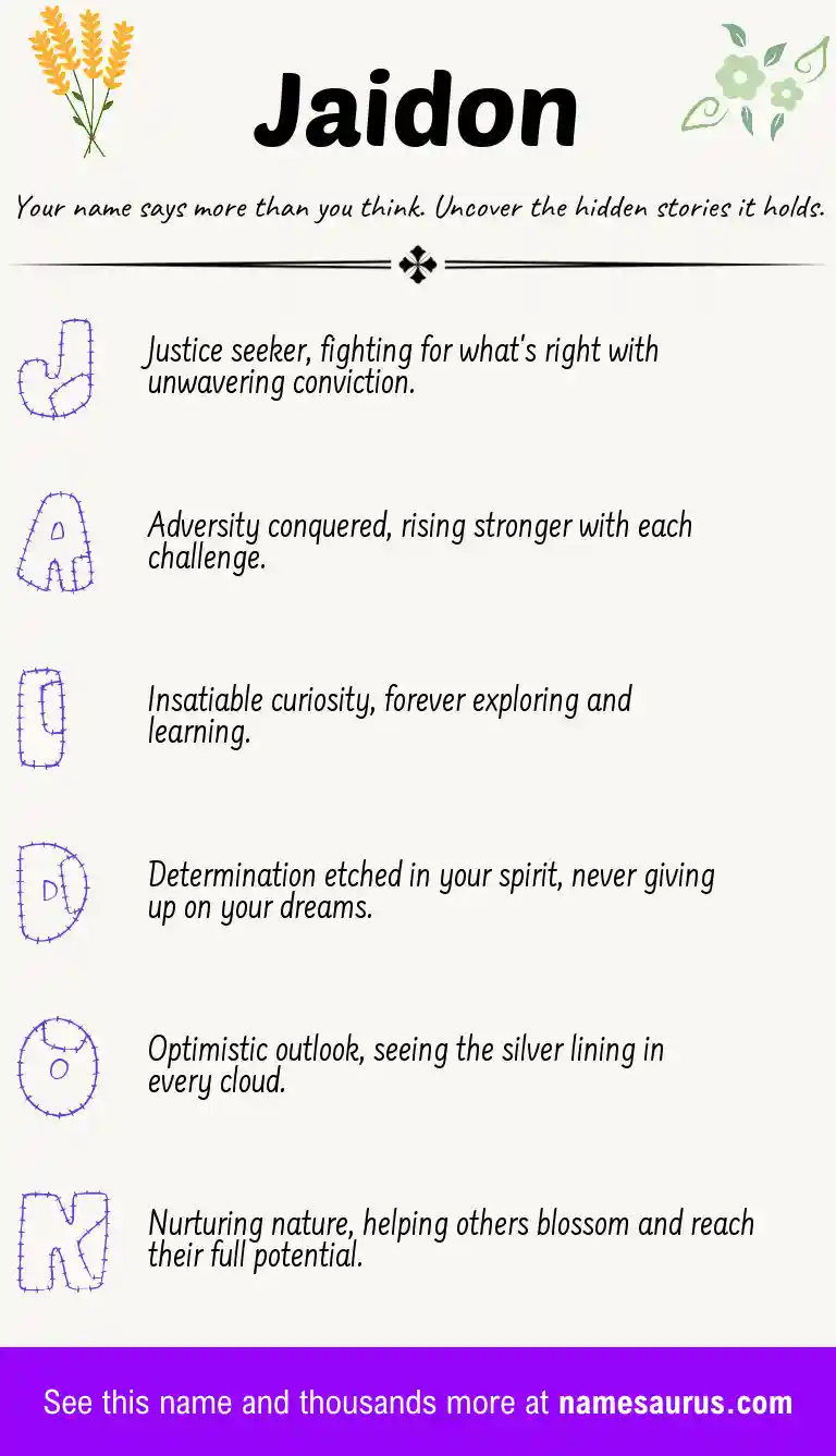 Acrostic poem about Jaidon.