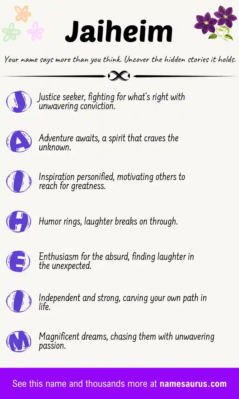 Acrostic poem about Jaiheim.