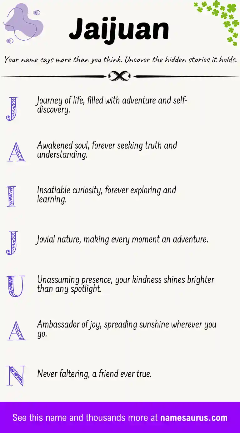 Acrostic poem about Jaijuan.