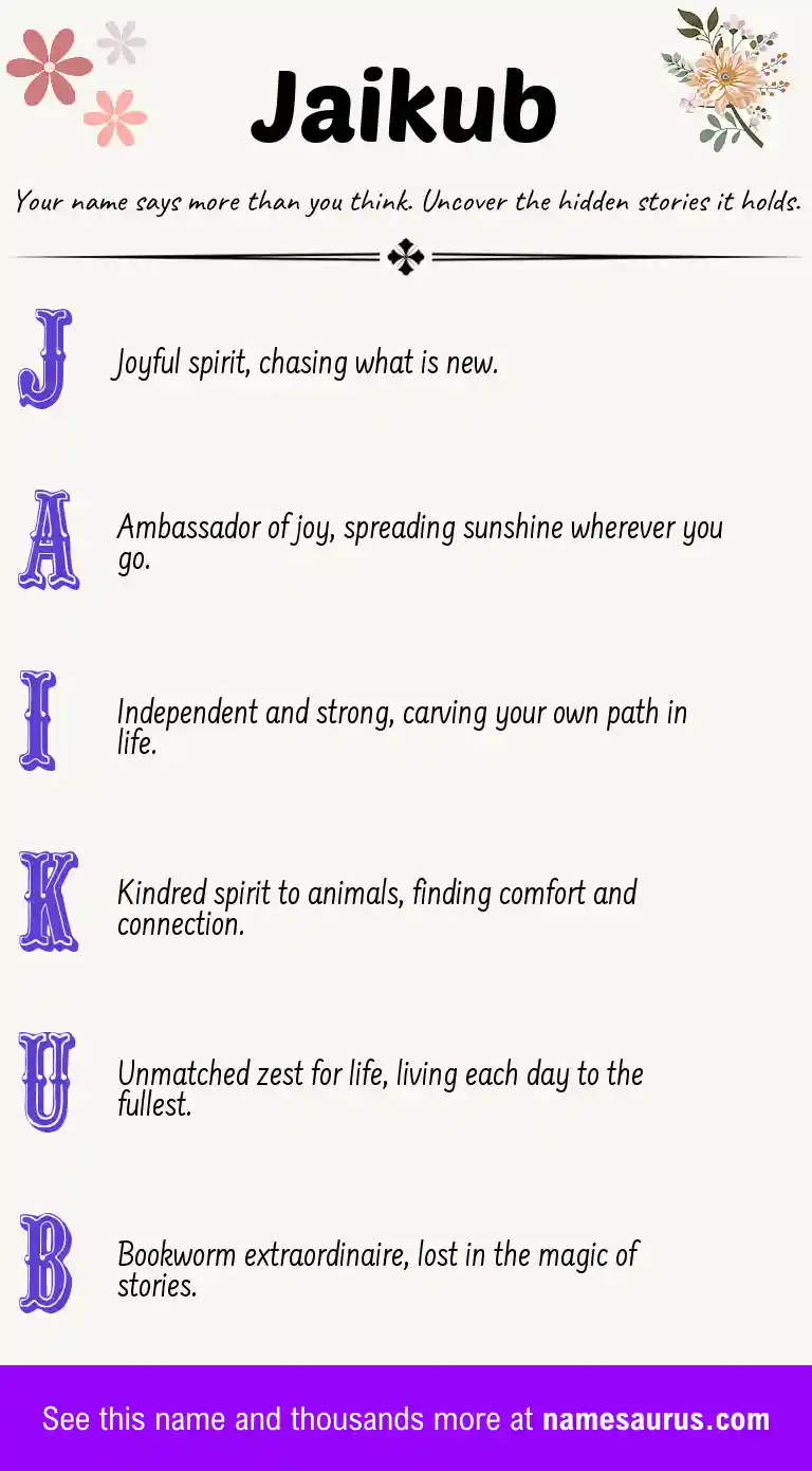 Acrostic poem about Jaikub.
