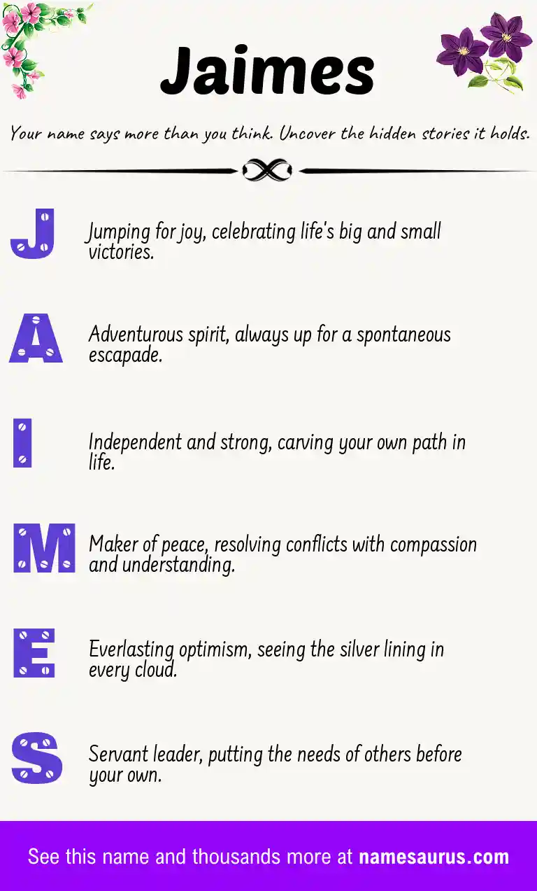 Acrostic poem about Jaimes.