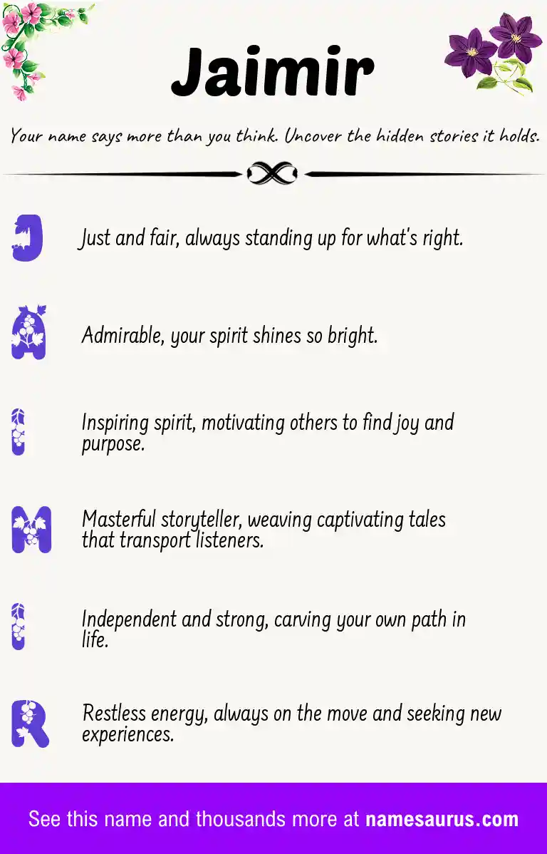 Acrostic poem about Jaimir.