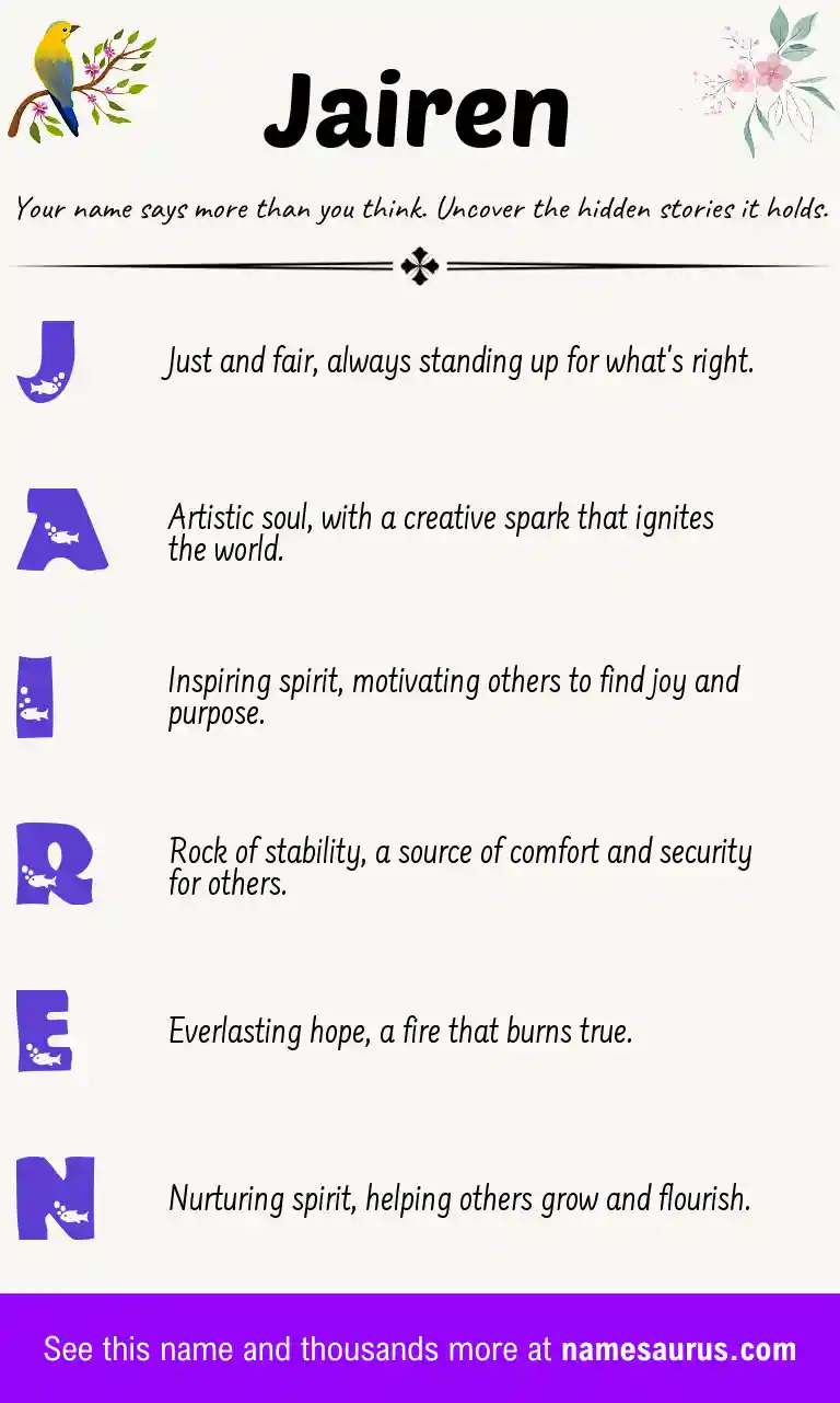 Acrostic poem about Jairen.
