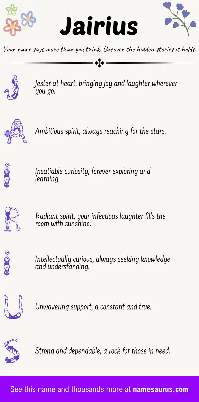 Acrostic poem about Jairius.