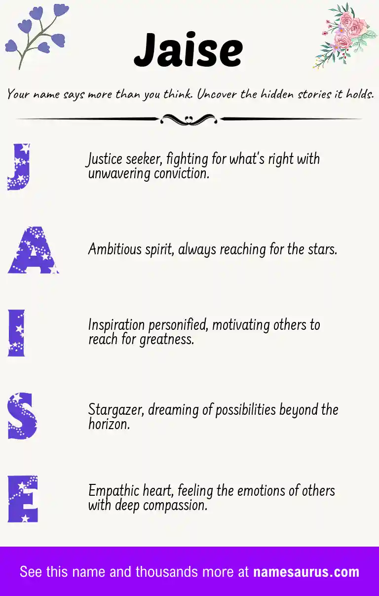 Acrostic poem about Jaise.