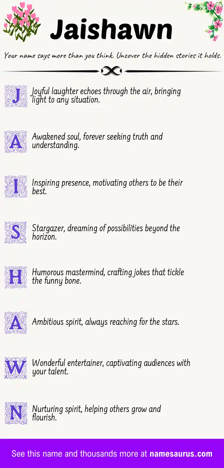 Acrostic poem about Jaishawn.