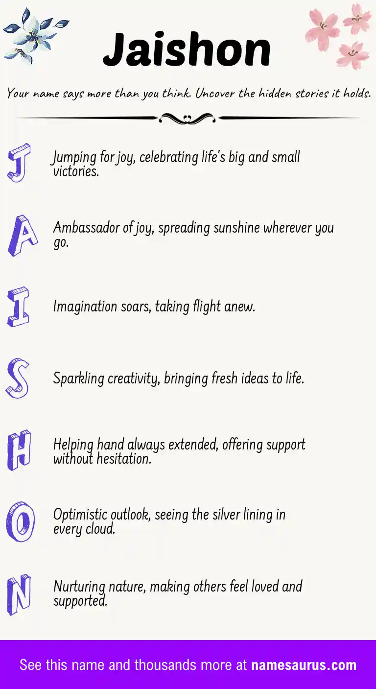 Acrostic poem about Jaishon.