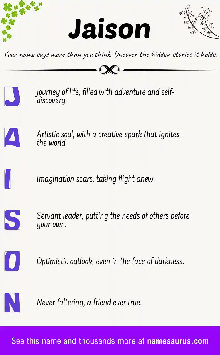 Acrostic poem about Jaison.