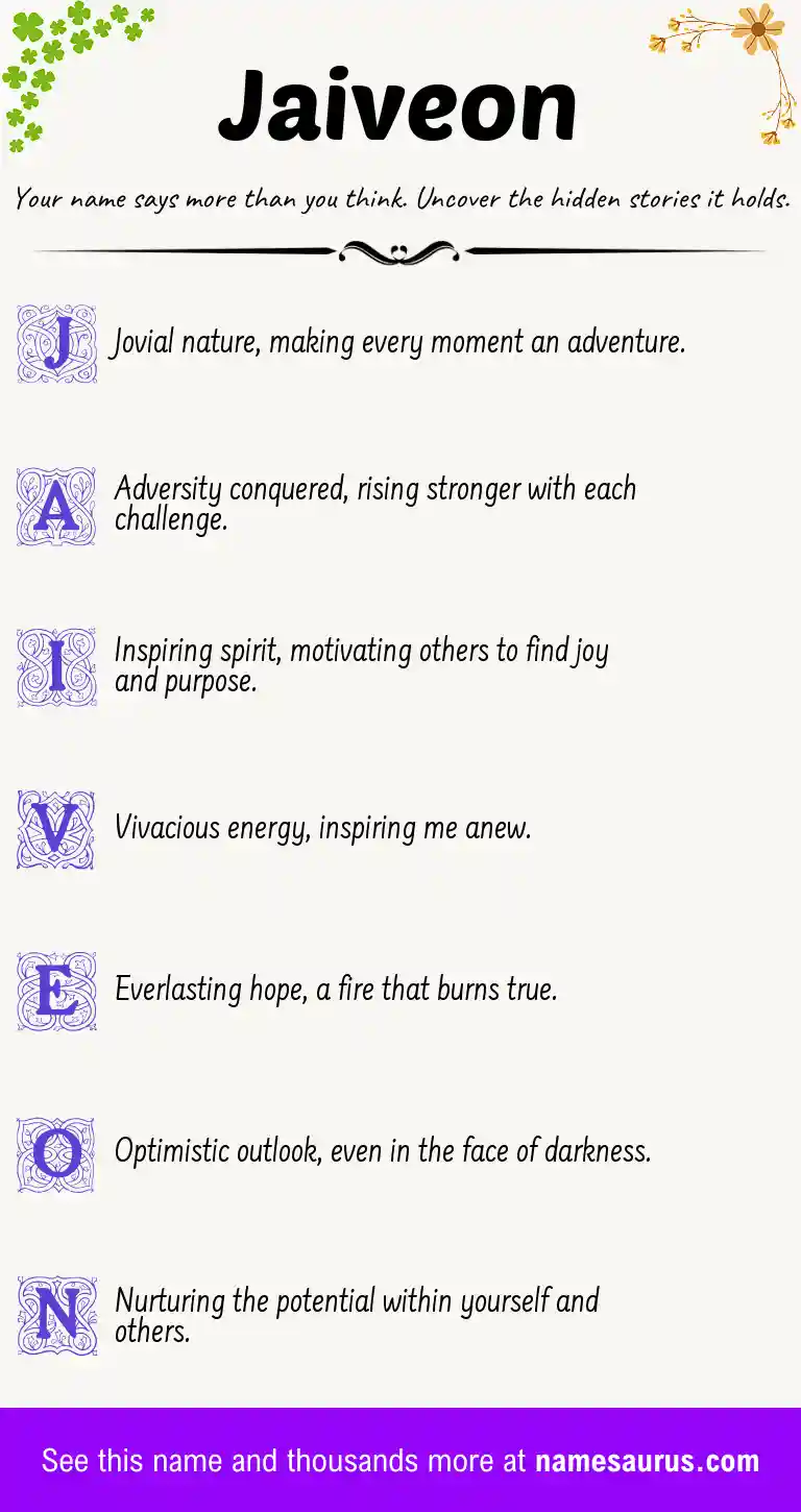 Acrostic poem about Jaiveon.