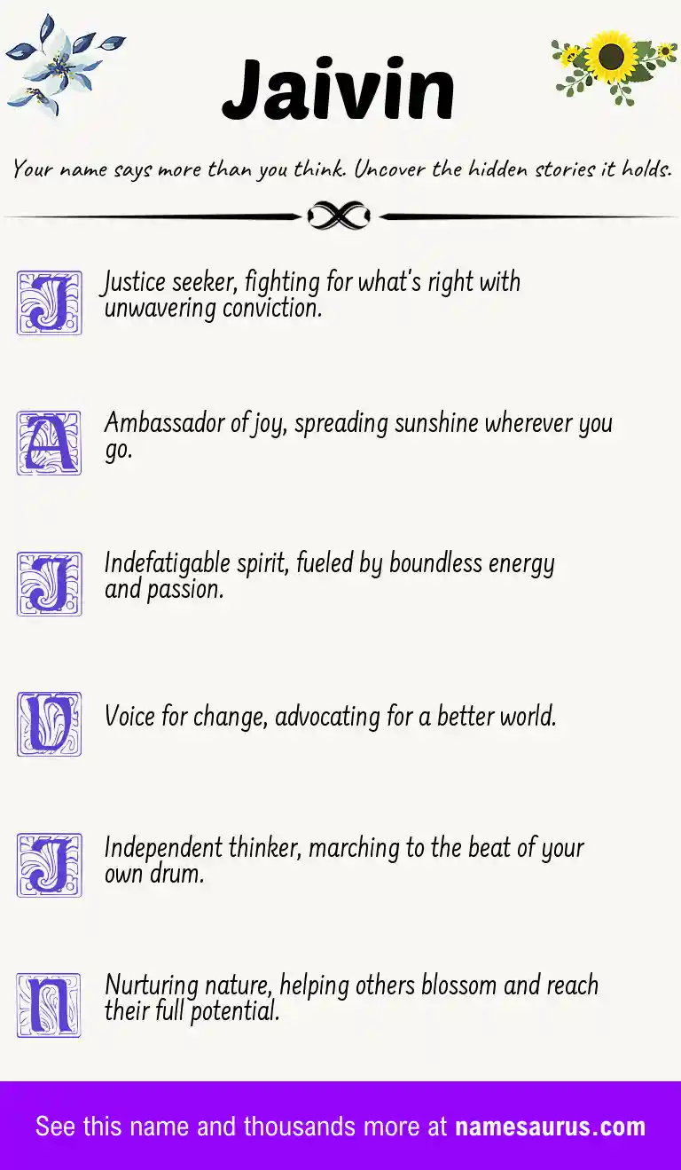Acrostic poem about Jaivin.