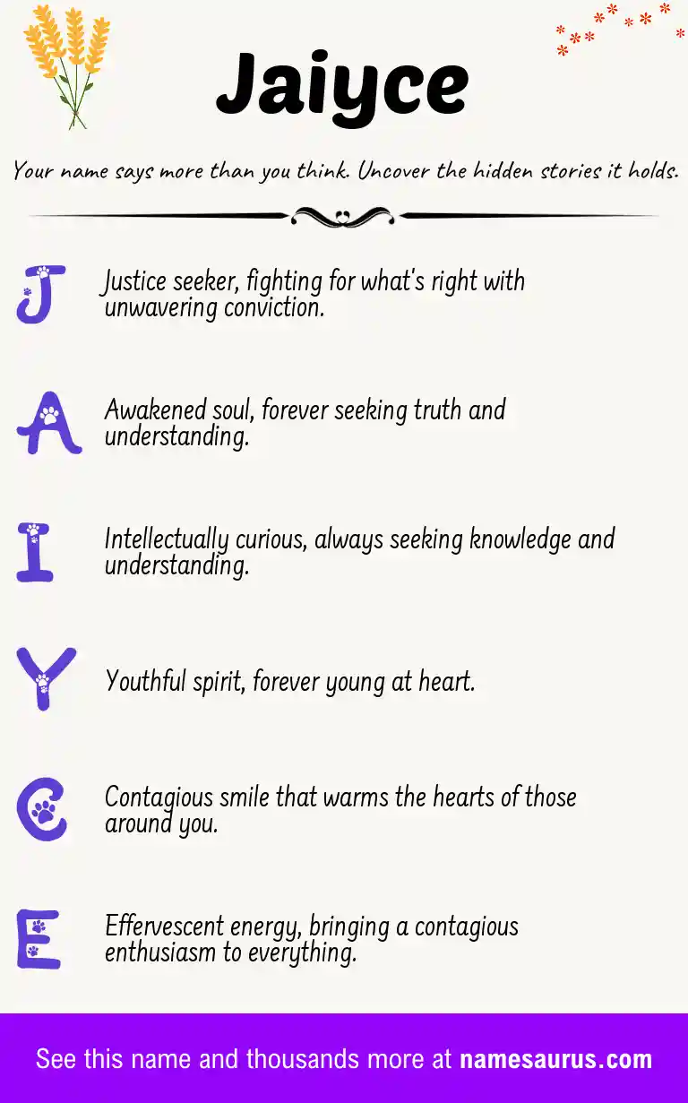 Acrostic poem about Jaiyce.
