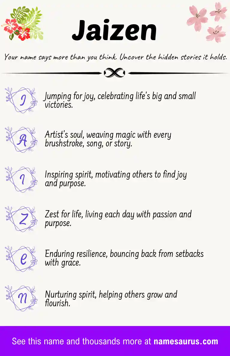 Acrostic poem about Jaizen.