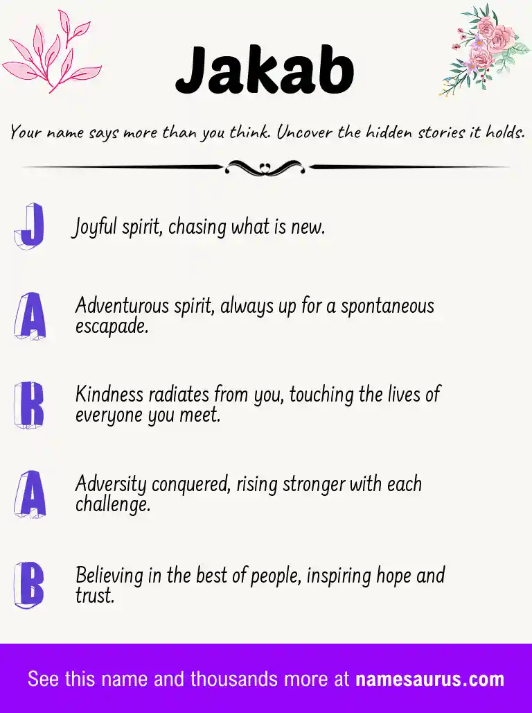 Acrostic poem about Jakab.