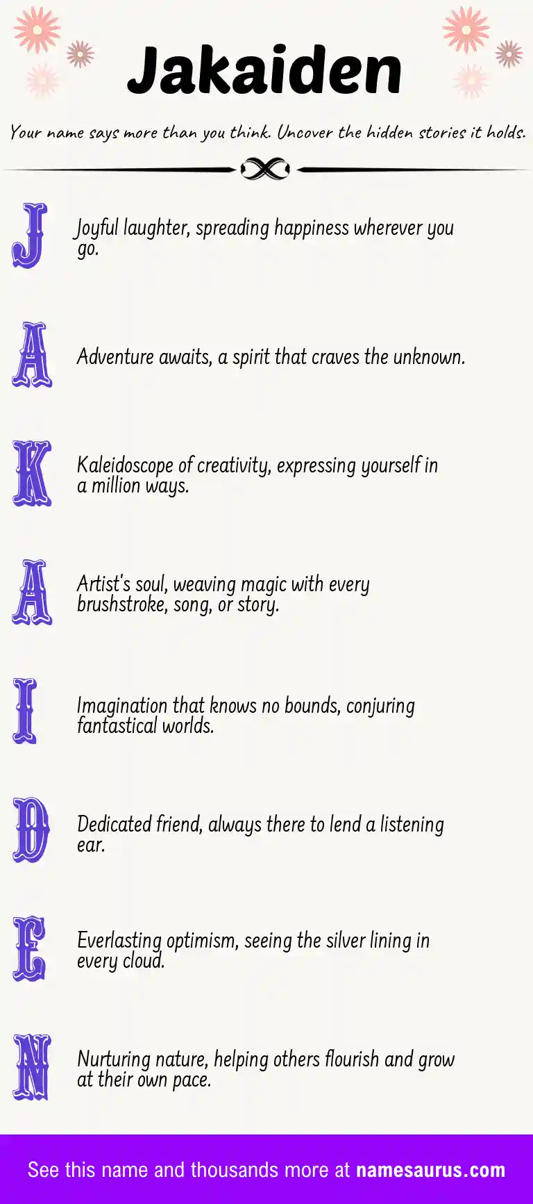 Acrostic poem about Jakaiden.