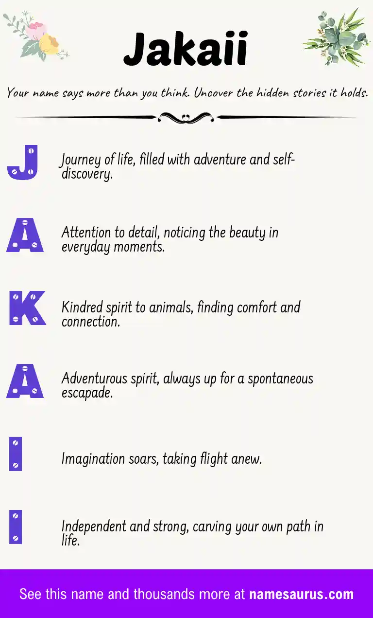 Acrostic poem about Jakaii.