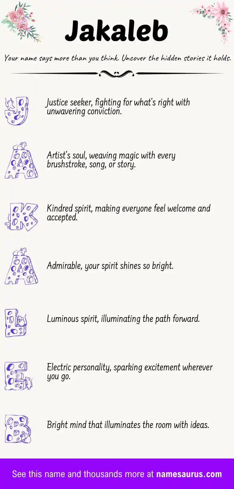 Acrostic poem about Jakaleb.