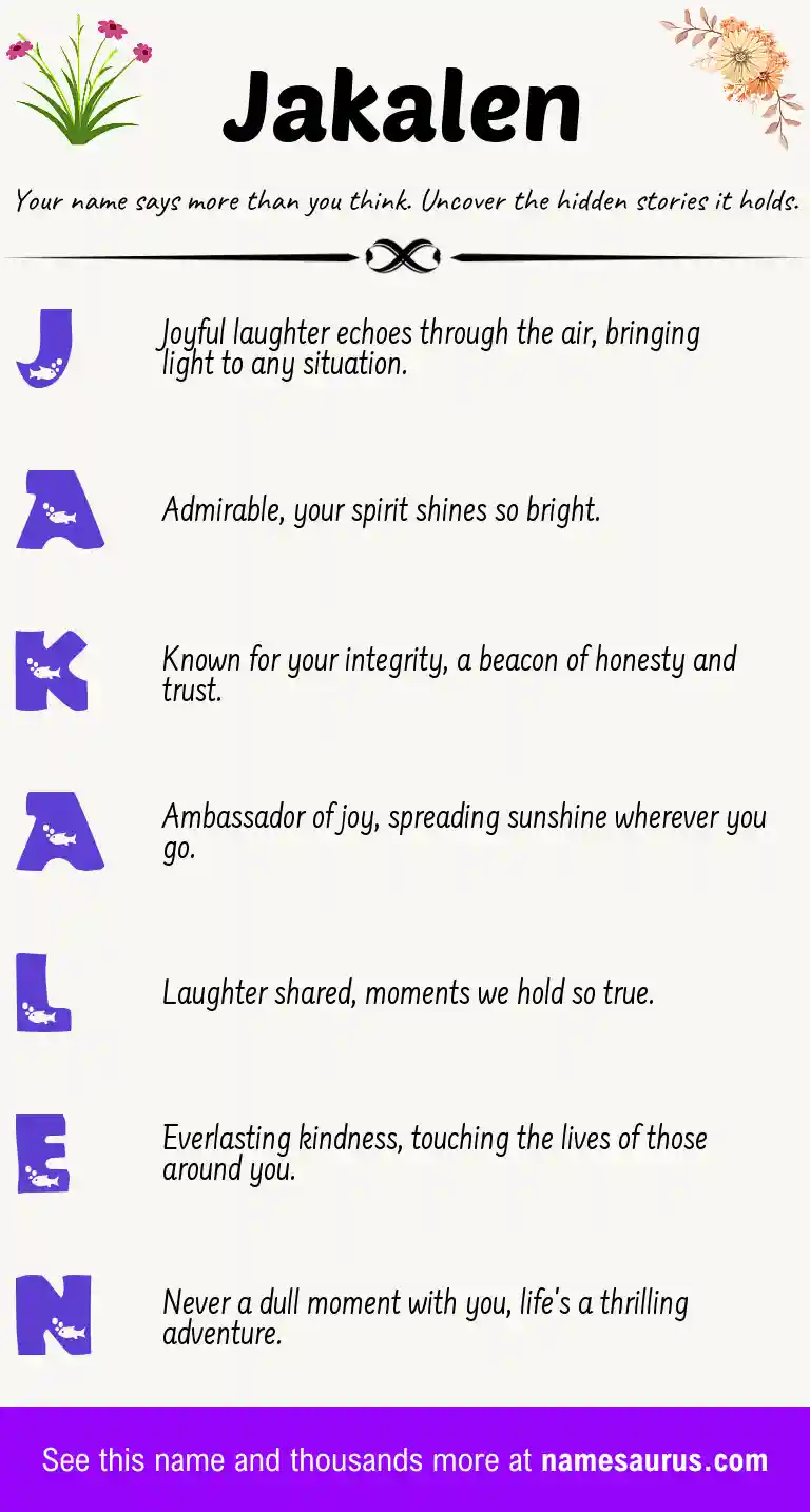 Acrostic poem about Jakalen.