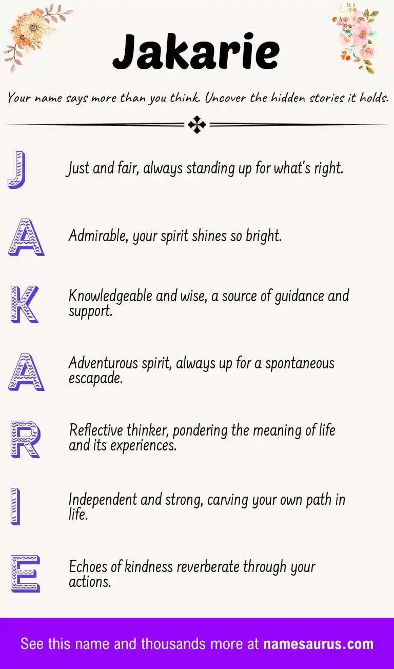 Acrostic poem about Jakarie.