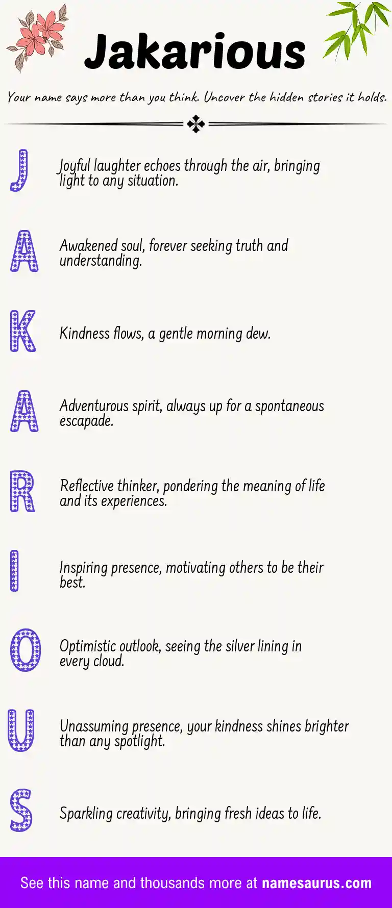 Acrostic poem about Jakarious.