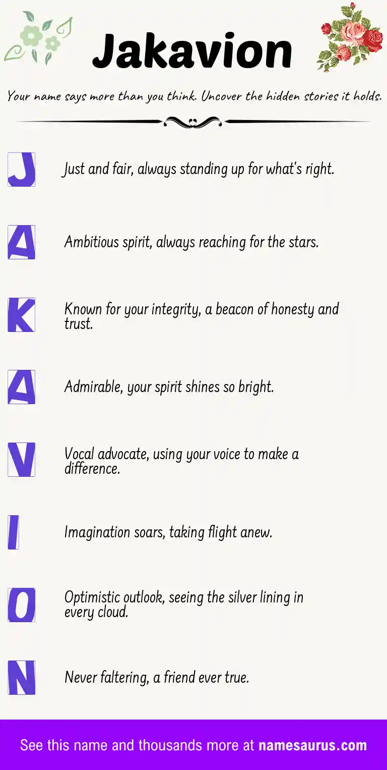 Acrostic poem about Jakavion.