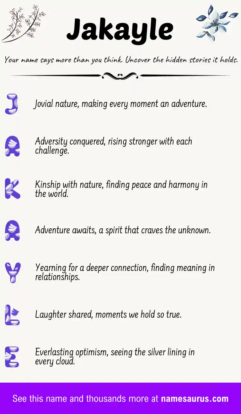 Acrostic poem about Jakayle.