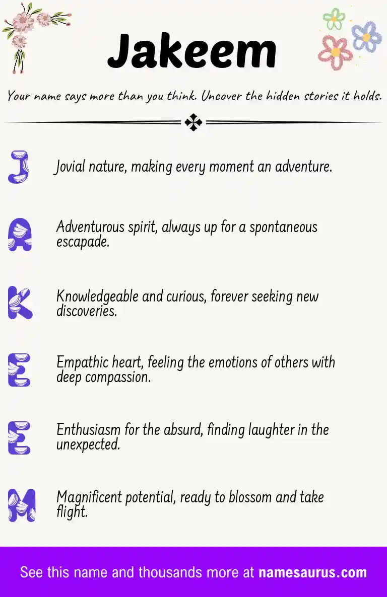 Acrostic poem about Jakeem.