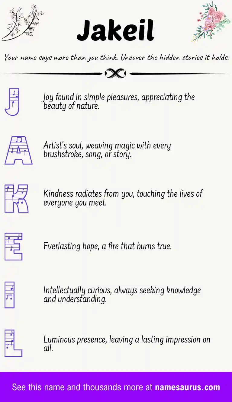 Acrostic poem about Jakeil.