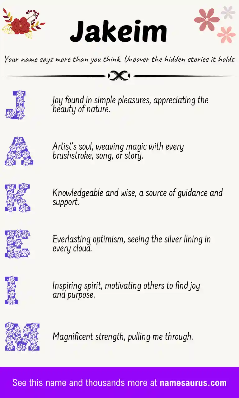 Acrostic poem about Jakeim.